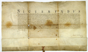 Dokument nuncjusza Hipolita Aldobrandiniego z 1588 r., zatwierdzający działalność Arcybractwa Miłosierdzia. Archiwum Państwowe w Krakowie.