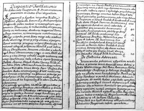 Zapis ks. Jacka Łopackiego z 1755 r. Archiwum Państwowe w Krakowie.